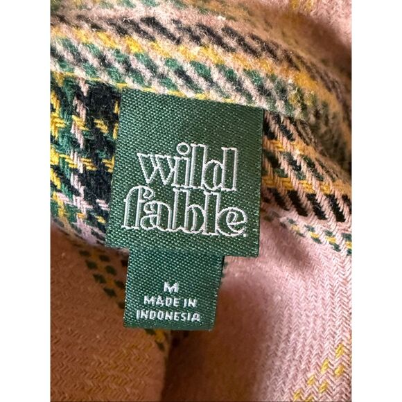 NWOT Wild Fable Womens Plaid Button Front Wool Blend Long Shacket Pink Medium - Picture 11 of 14